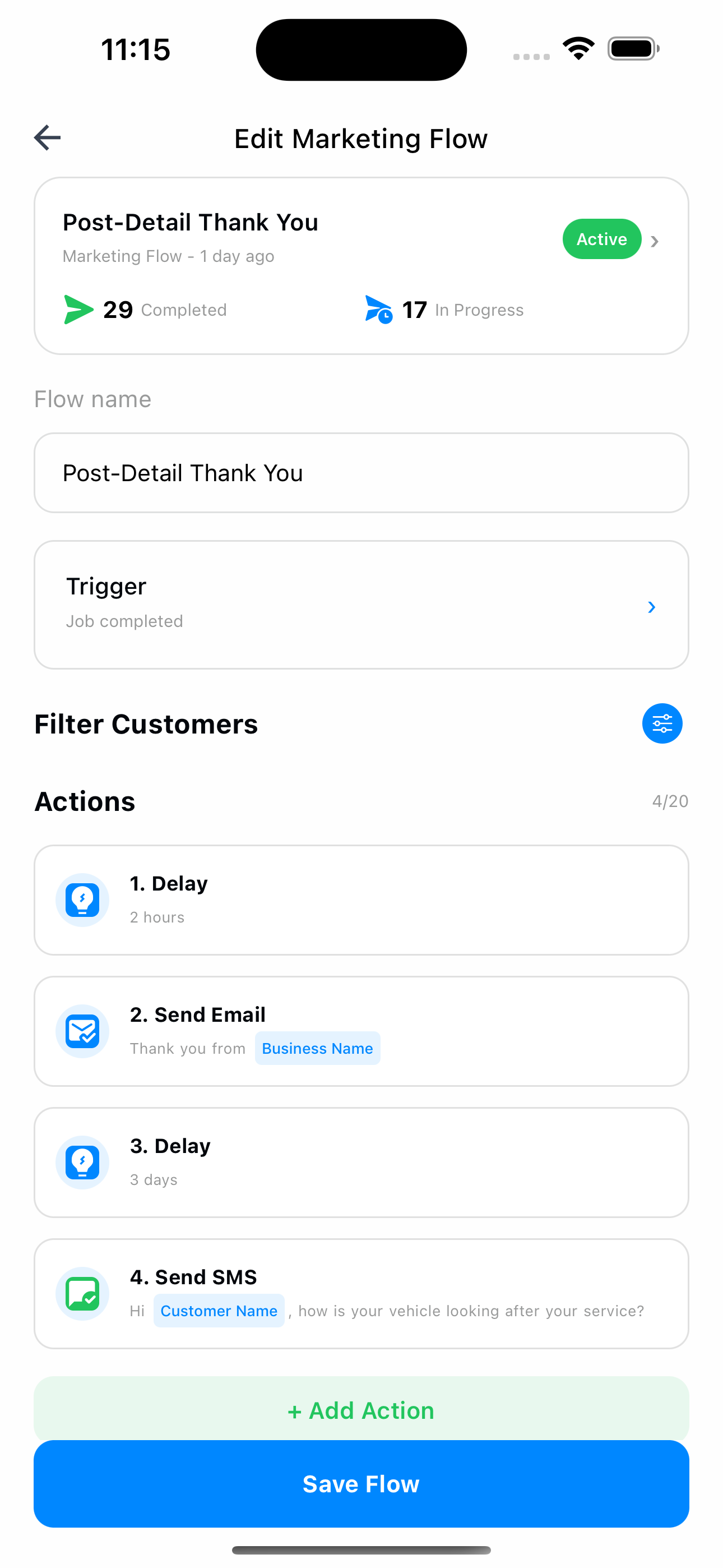 Refine marketing flow editor